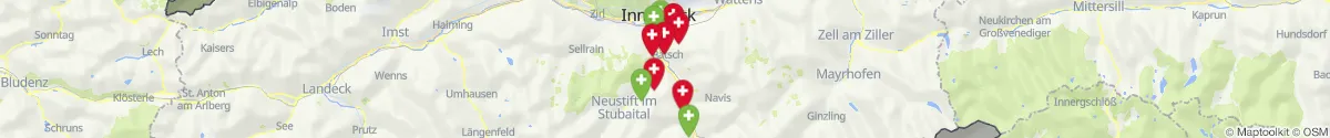 Map view for Pharmacies emergency services nearby Ellbögen (Innsbruck  (Land), Tirol)
